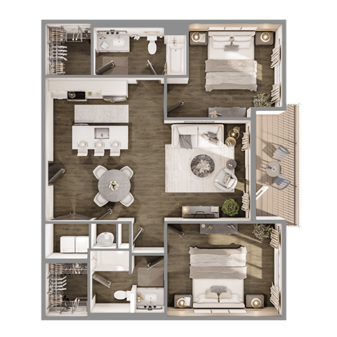 Fern floorplans at The Leo Myrtle Beach, Myrtle Beach, SC, 29579.